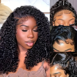 Parrucche Bob Corte Ricci Afro Pronte <span class=keywords><strong>da</strong></span> Indossare con Densità 200% e Capelli Umani, Pre-Plucked, con Frontale in Pizzo per Donne Nere - In Offerta - Product Image 2