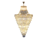 Lustre moderne en cristal pour escalier et plafond, luminaires suspendus LED pour salle à manger/salon, en fer noir chocolat, lumière du jour 5000K, faisceau 180°, Ra80