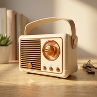 Speaker Bluetooth Portabel HM11 Retro Vintage Stereo Bass dengan Radio FM Mini, Cocok untuk Hadiah, Dekorasi Rumah & Santai