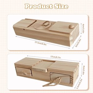 Comedero de madera transfronterizo para hámster, terrario doméstico, dispensador de snacks, juguete interactivo de forrajeo divertido para hámster dorado - Product Image 4