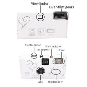 Cheap One Time Use <b>Camera</b> White Cover 35mm Vintage Mini Disposable <b>Camera</b> with Film for Wedding Guest - Product Image 3