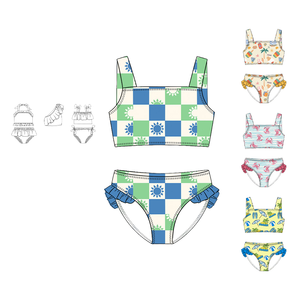 Maillot de bain imperméable de haute qualité pour enfants, imprimé floral, pour bébés filles, en spandex/polyester, vêtements de plage - Product Image 3