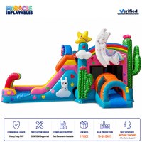 Castillo Inflable Infantil con Diseño de Animales, Cactus 3D y Arcoíris, Casa de Brinco Comercial para Fiestas Temáticas
