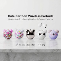 Mini écouteurs TWS avec cordon et motif de dessin animé mignon, étanches IPX-3, charge Type-C, 5 formes d'animaux