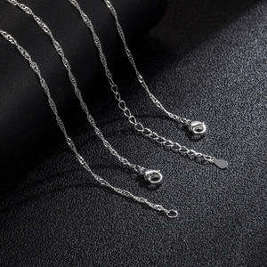 Cadena de ondas de agua de alta calidad al por mayor, collar de mujer <span class=keywords><strong>Mne</strong></span>, cadena de joyería plateada de moda, venta al por mayor para collar, pulsera - Product Image 4