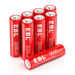 EBL baterai AA 1,5v 3000mhh baterai isi ulang paket baterai fleksibel baterai Lithium ganda