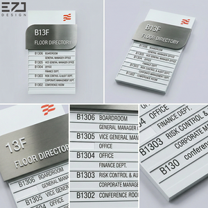 Signalétique de planification d'espaces de bureau moderne en métal brossé avec plaques nominatives interchangeables pour hôtels et centres d'affaires - Product Image 6