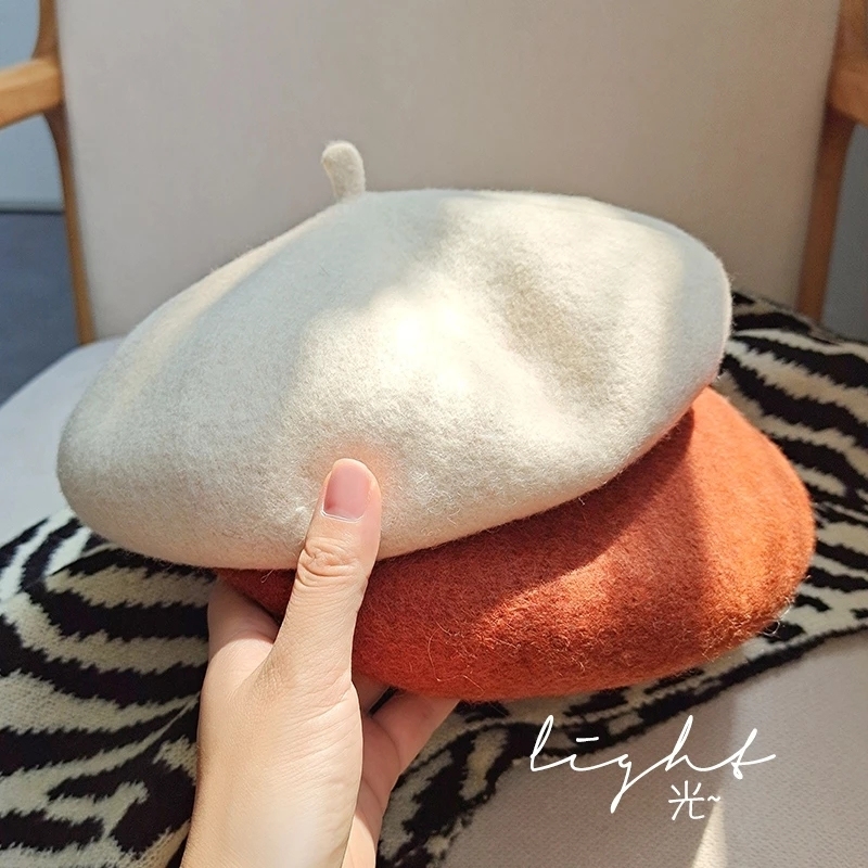 Woll-Barett Für Damen & Kinder – Französisches Design, 80 % Wolle, Einheitsgröße 54–58 Cm, In Vielen Farben
