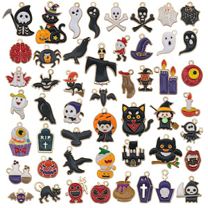Halloween DIY Accessoires Porte-clés Pendentif Boucles d'oreilles Bracelet Collier Citrouille Fantôme - Product Image 6