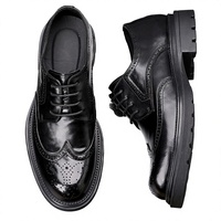 Chaussures pour hommes, chaussures derby en cuir noir pour hommes, semelle épaisse, chaussures habillées formelles pour affaires