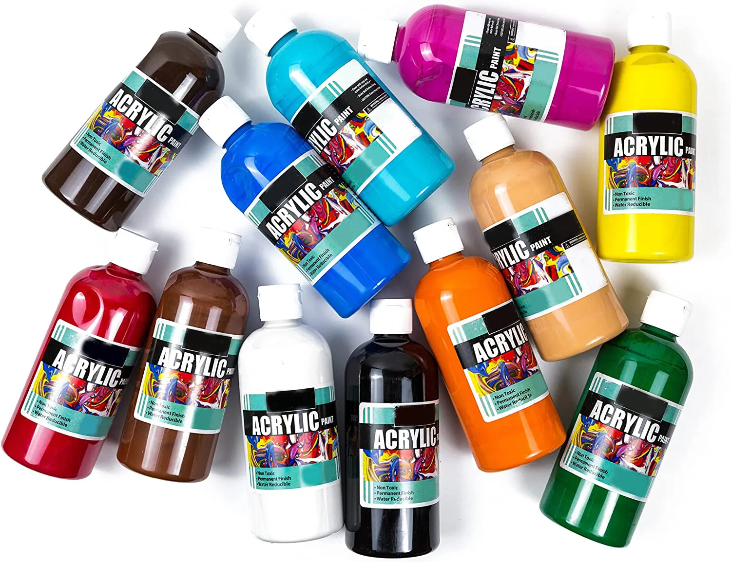 Non toxic high quality 16oz 480ml art acrylic paint professional free sample acrylic paints