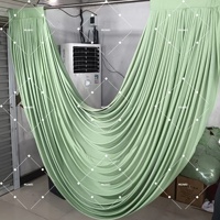 Rideaux de scène sur mesure Muwei, grandes tentures vertes pour arche de mariage, décoration de banquet de mariage