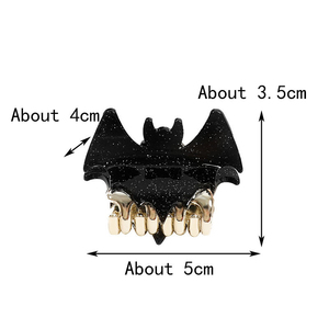Pinzas para el Cabello con Forma <span class=keywords><strong>de</strong></span> Alas <span class=keywords><strong>de</strong></span> Murciélago Góticas <span class=keywords><strong>de</strong></span> <span class=keywords><strong>Halloween</strong></span>, Accesorios Pequeños <span class=keywords><strong>de</strong></span> Metal con Brillantina para el Cabello para Mujeres - Product Image 4