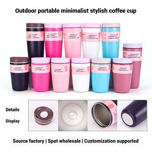 Mug isotherme à double paroi multicolores avec couvercle anti-fuite pour le bureau et l'extérieur - Product Image 3