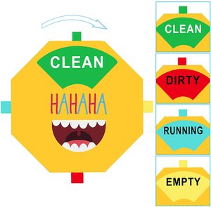 Custom Eight-edge design appearance Free rotation Water Resistant Clean Dirty Dishwasher Magnet signs