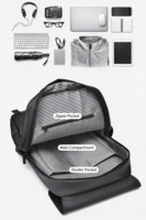 Sac à dos d'école multifonctionnel à grande capacité personnalisable en stock, Oxford imperméable, léger, décontracté pour le travail