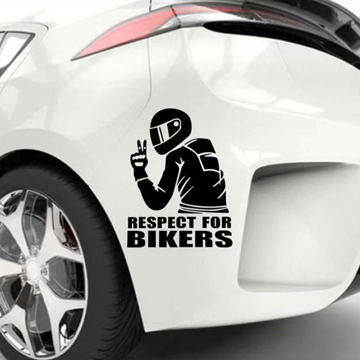 6 Motorrad Aufkleber 'Respect For Bikers' - Reflektierend Für Auto & Helm