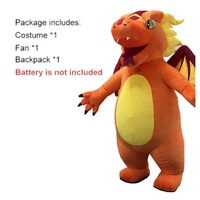 Costume gonflable de mascotte de dragon de feu vêtements de dinosaures de fête de jeu de rôle à Noël