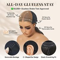 Perruques sans colle 7x6 HD Lace Wear and Go en cheveux humains, densité 200%, lisses, pré-coupées, avec dentelle fondue et pré-épilée, idéales pour les débutantes