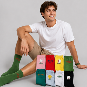 Chaussettes de sport personnalisées avec logo brodé, confortables et amples, pour le <span class=keywords><strong>badminton</strong></span>, la course à pied, pour femmes et hommes, 100% coton, chaussettes de sport, chaussettes d'école avec logo - Product Image 1