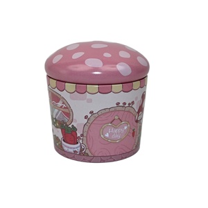 Ready Stock Cupcake Mushroom Shaped Tin Box Cute Cartoon Printed Food Grade Metal Tin Can For Cookie Candy Snack Gift Packaging - Product Image 2