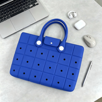 Bolso para Portátil EVA con Orificios para Decoración, Impermeable, Resistente a Impactos, Color Caramelo, para Mujer, Venta al Por Mayor