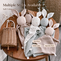 Doudou Lapin en Peluche pour Bébé, Couverture Réconfortante, Jouet Apaisant Doux pour Nouveau-nés, Berceau, Poussette, Crèche et Voyage
