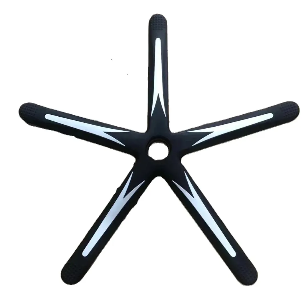 Patas de silla de oficina de 5 estrellas de nailon negro de diseño moderno, piezas de repuesto para base de silla giratoria, pieza de mobiliario de oficina