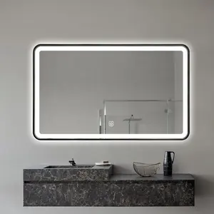 Interruptor de luz montado en la pared LED espejo inteligente Led espejo de baño desempañador espejo de Ducha