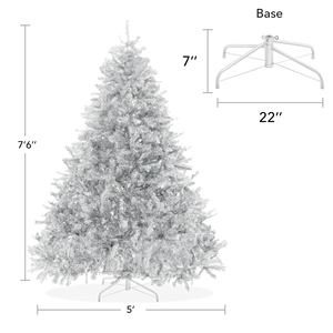 Árbol <span class=keywords><strong>de</strong></span> Navidad Sintético <span class=keywords><strong>de</strong></span> PET Plateado <span class=keywords><strong>de</strong></span> 7 Pies, Decoración con Bolas <span class=keywords><strong>de</strong></span> Navidad, Fácil <span class=keywords><strong>de</strong></span> Guardar y Armar - Product Image 2