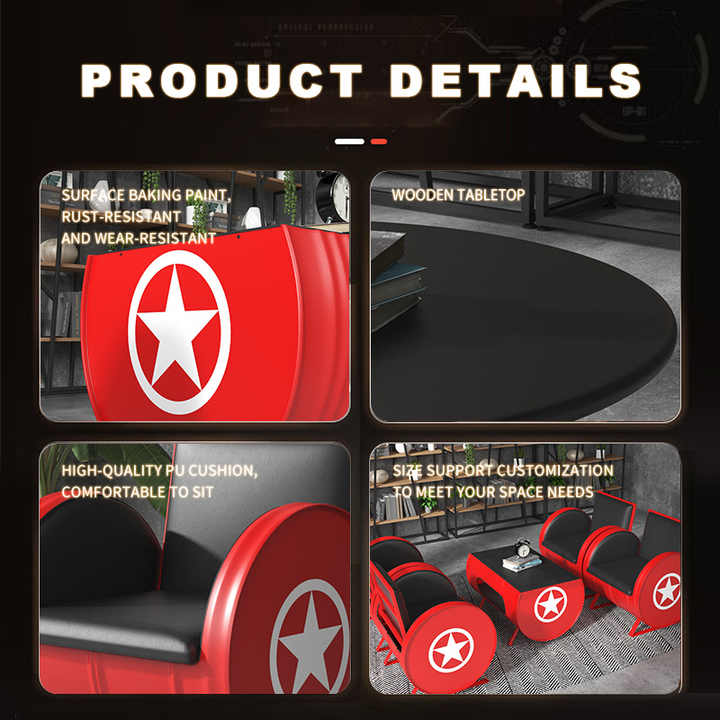Image showcasing Luxury Vintage Industrial Style Metal Furniture Set for Dining Hotel ...