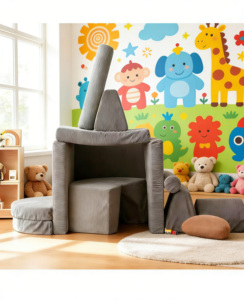 โซฟาเด็กแบบแยกส่วน โฟมความหนาแน่นสูง สำหรับห้องนอน ห้องเล่นเด็กเล็ก เด็กวัยหัดเดิน เด็กเล็ก และเด็กทารก ผลิตจากโรงงานโดยตรง - Product Image 2