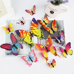 Set di 12 pezzi di farfalla colorata in plastica per la decorazione della nuova festa nuziale all'ingrosso