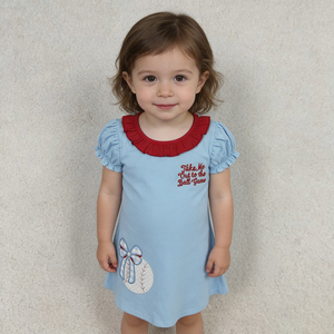 En Stock, Ropa Casual de Boutique para Niñas con Bordado de Béisbol, Conjuntos de Verano, Vestidos, Venta al Por Mayor, Precio de Fábrica, Ropa para Hermanas - Product Image 3