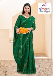 Saris de luxe pour femmes, collection de designers élégants, look classique, pur coton, séchage rapide, protection solaire, toutes saisons, bureau - Product Image 5