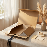 Boîte rigide pliable avec fermeture magnétique personnalisée de luxe, boîte en papier durable, fermeture magnétique pliable, boîte cadeau avec ruban