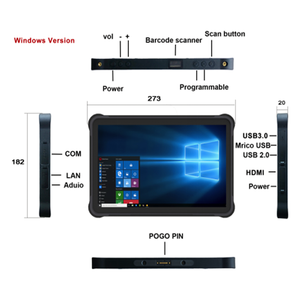 แท็บเล็ต Intel S16 ราคาส่ง ทนทาน ใช้งานได้ดี ระบบปฏิบัติการ Windows 11 กันน้ำ สำหรับธุรกิจ OEM รองรับ Windows 10 พอร์ต USB Type C หน่วยความจำ 64GB Quad Core - Product Image 2