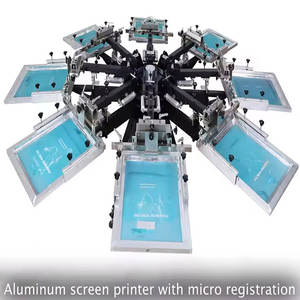 Máquina de Serigrafía Rotativa para Camisetas, Conjunto Completo de 8 Colores y 8 Estaciones, Manual, para Impresión Textil - Product Image 3