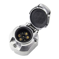 Connecteur de prise en alliage d'aluminium pour interface de conversion d'alimentation de remorque 7 broches de style européen, feux arrière, feux de freinage, clignotants