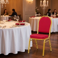 Chaise de banquet empilable en tissu pour hôtel, avec structure en métal aluminium, vente en gros