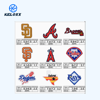 KUAIQIU Vente directe usine Écusson thermocollant de haute qualité en tissu sergé avec logo d'équipe de baseball, broderie informatique
