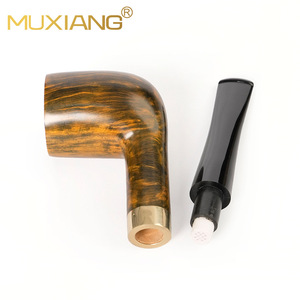 Muxiang Briarwood Smoking Pipe Straight Type 3mm Filter Core Men's Tobacco Pipe Gift - Product Image 4