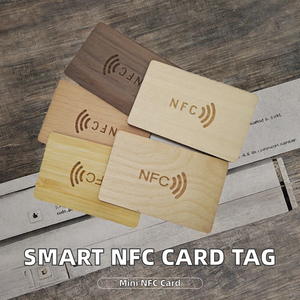 Carte de contrôle d'accès NFC RFID en bois, mini-étiquette 13,56 MHz, carte de visite intelligente - Product Image 5