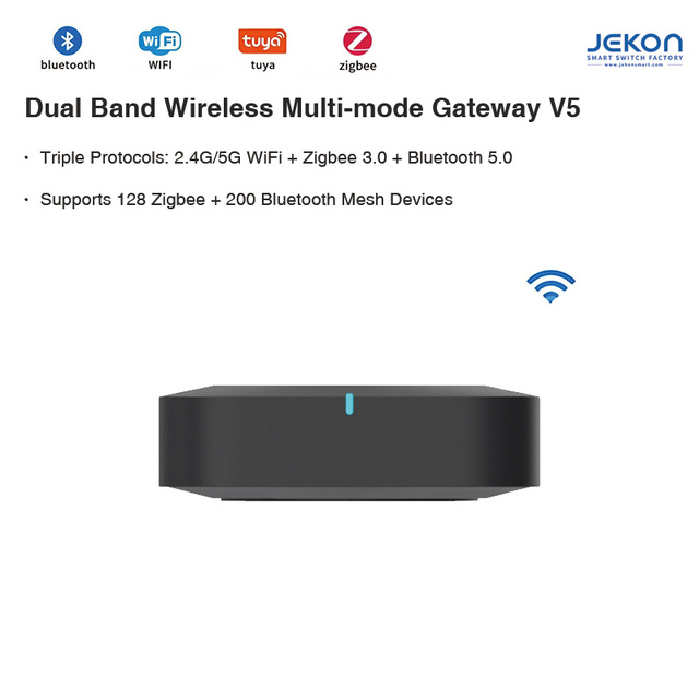 Compact 20mm Ultra Thin Multimode Gateway V5 Tuya Wireless Smart Hub Wide Temperature Range for Villa Apartment Use