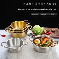 Bol à nouilles instantanées en acier inoxydable 201 de style coréen, compatible lave-vaisselle, compatible tous feux, facile à nettoyer, petit pot à fondue, pot à soupe