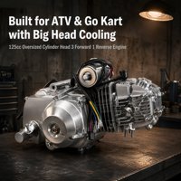 Ensemble Moteur de Quad/Moto ATV 125cc à Démarrage Électrique, Embrayage Automatique, 3 Vitesses Avant et 1 Marche Arrière, Commande Personnalisée