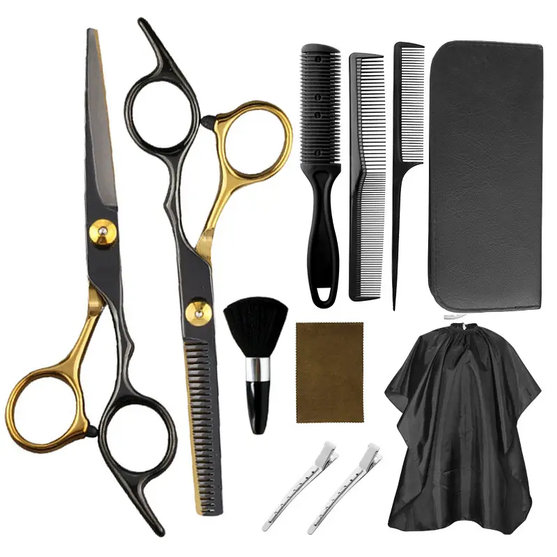 Salon Barber Shop Kit gunting pemotong rambut, aksesori lengkap Logo kustom alat pangkas rambut profesional