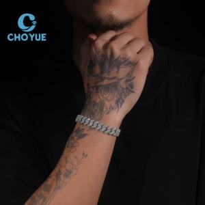ลดราคาพิเศษ สร้อยคอเงินแท้ S925 ขนาด 10 มม. 3 แถว แบบ Cuban Link ประดับเพชรโมอิสซาไนต์ สไตล์ฮิปฮอป เครื่องประดับคุณภาพสูง สร้อยคอผู้ชาย ผ่านการทดสอบเพชร GRA - Product Image 6