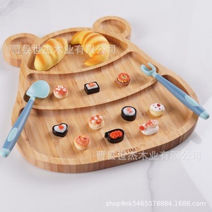 ถาดเสิร์ฟไม้รูปหมีแบบหลายชั้นสำหรับเด็ก ใช้เก็บอาหาร ตกแต่งบ้าน - Product Image 2