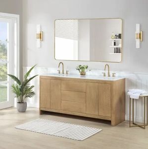 Pour la maison moderne nordique minimaliste en bois massif vanité de bain américain rétro armoire de rangement pour Villa appartement salle de sport hôtel utilisation - Product Image 6